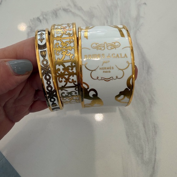 Hermes Balcons Du Guadalquivir Plated Bangle Bracelet Size 62 cm or XS - Picture 6 of 9